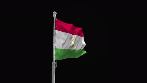 Realistic Tajikistan Flag Waving Animation