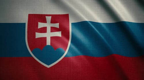 Realistic Slovakia Flag Waving Seamless Animation