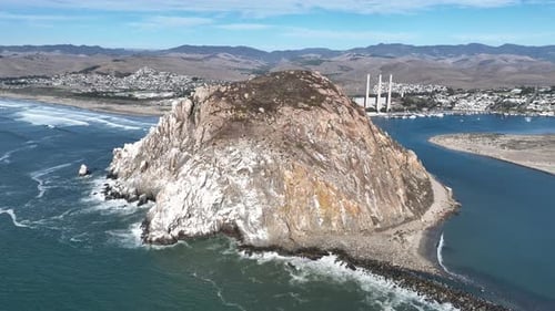 Morro Rock at Morro Bay in California United States.