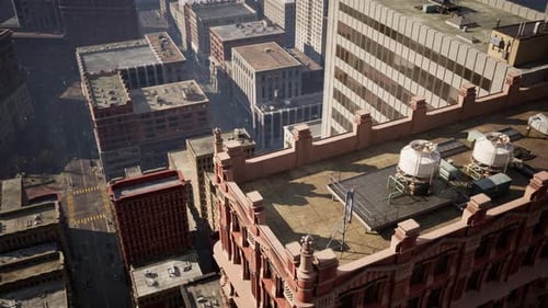 Vista aérea de los techos de los edificios del centro de Nueva York