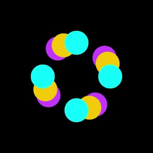 Colorful Geometric Rotating Circles Abstract Loop Background