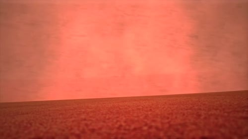 Vibrant Red Desert Landscape with Distant Mountains Heavy Storm 02