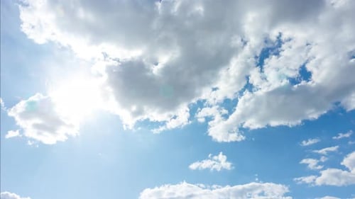 Clouds Moving Slowly in a Blue Sky Time-Lapse