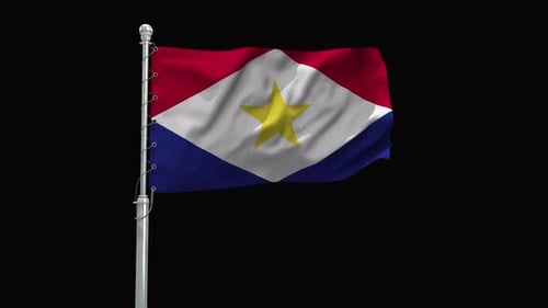Waving Saba Flag Realistic 3D Animation