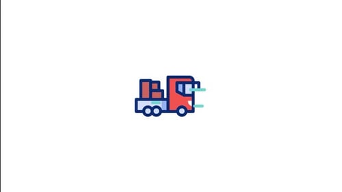 Modern Animated Delivery Truck Moving Icon