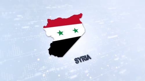 Syria Map Flag Title Animation for Corporate Presentations