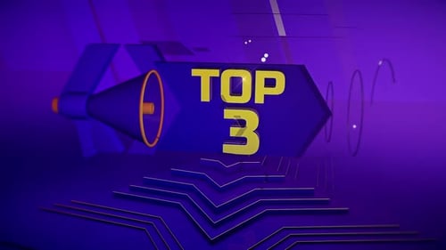 Dynamic 3D Top 3 Countdown Title with Megaphone