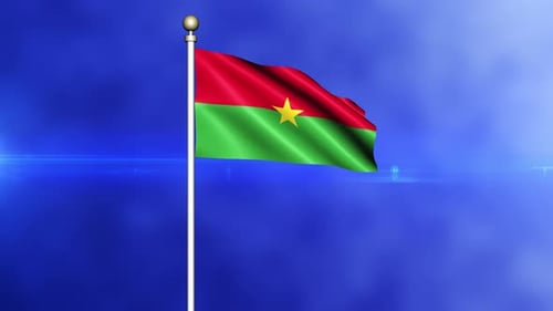 3D Waving Burkina Faso National Flag Animation