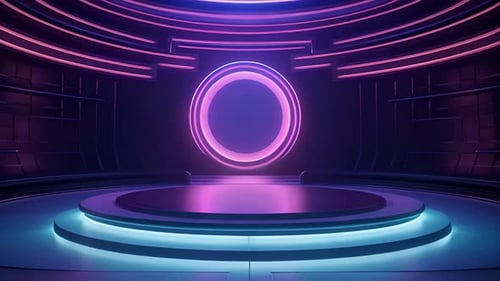 podio: escaparate futurista con plataforma para la exhibición de productos. Expositor de escenario moderno vacío