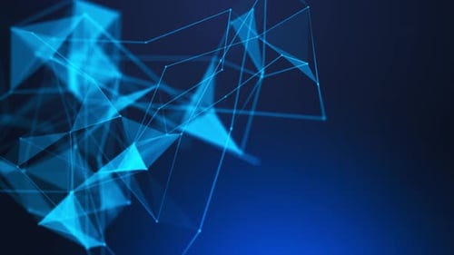 Blue Plexus Triangle Background Seamlessly Loop V6
