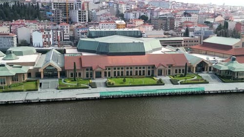 Halic Congress Center in Istanbul Turkey, zoom-in shot