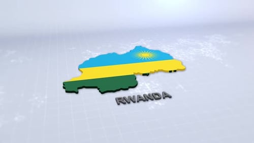 Ruanda-Karte mit Flagge