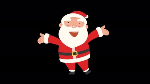 Animated Santa Claus Waving Christmas Greeting