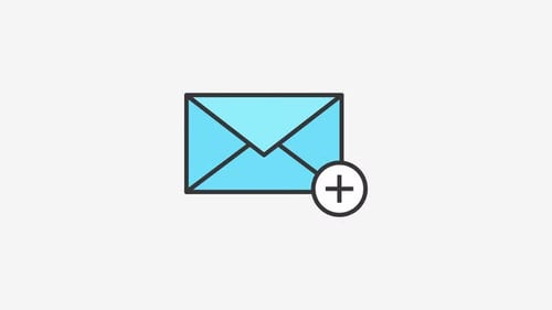 Animated Email Icon with Plus Sign Notification