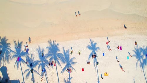 Crowds of people gathered on the beach
