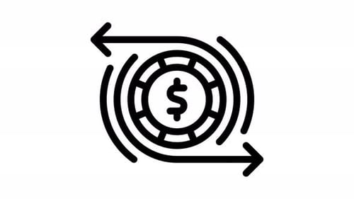 Money Exchange Icon Animation with Transfer Arrows
