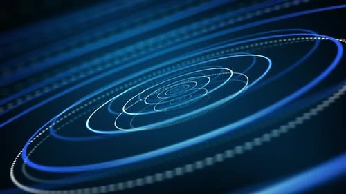 Blue Circle Frequency Waves Technology Background