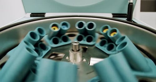 Centrifuge Spinning in a Medical Laboratory