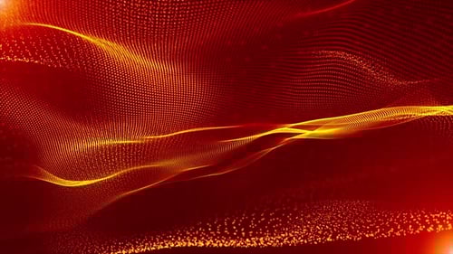 Red Particles Wave Flow Background Loop V4