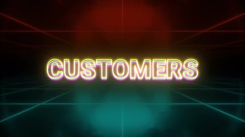 Neon Text Reveal with Futuristic Grid Background for Titles