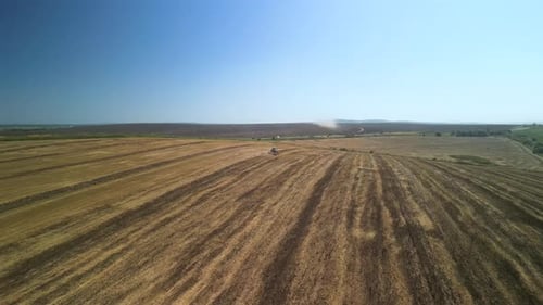 Agricultural field aerial view of farming in Ukraine