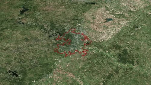 Die Grenzen von Austin City auf der Karte von Amerika 4K