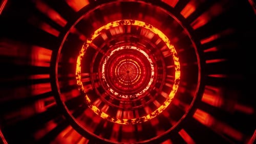 Roter Kreis Neonring mit reflektierendem Hintergrund Vj Loop HD