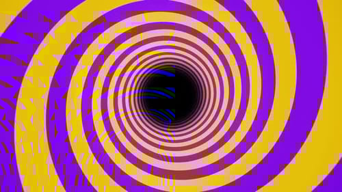 Purple And Yellow Hypnotic Spiral Tunnel Background Vj Loop In HD