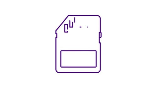 Animated Line Art Reveal of an SD Memory Card