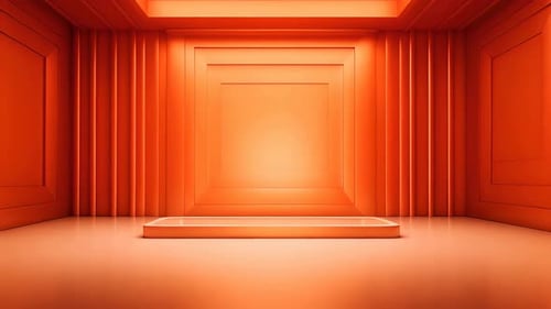 Orange Minimalist Geometric Stage for Product Display