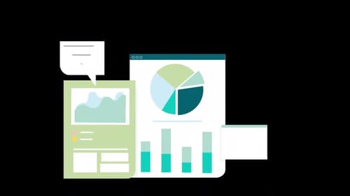 Business Analysis with Magnifying Glass Alpha Channel