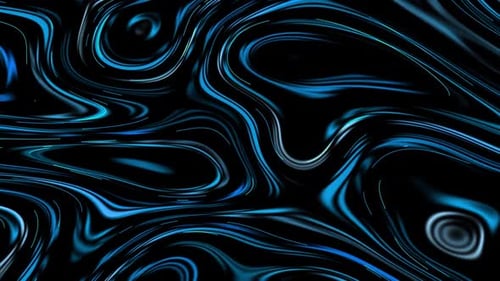 Abstract Fluid Neon Blue Lines Motion Background Loop