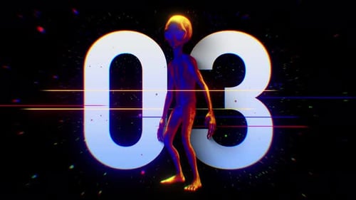 Farbenfroher Countdown von Alien, Nummer 03