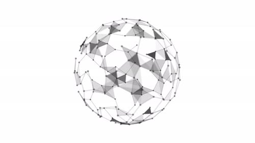 3D Abstract Futuristic Plexus Sphere Animation of Rotating Tech Earth Globe Animation Sphere in the