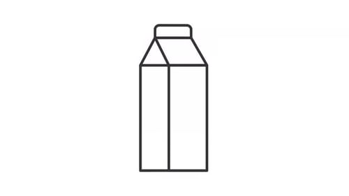 Animated Milk Carton Line Icon in Flat Design Style