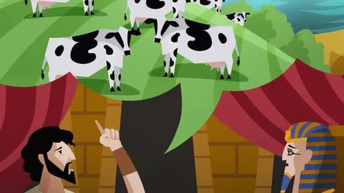 Biblical Prophecy Animation with Pharaoh and Agriculture Cycle