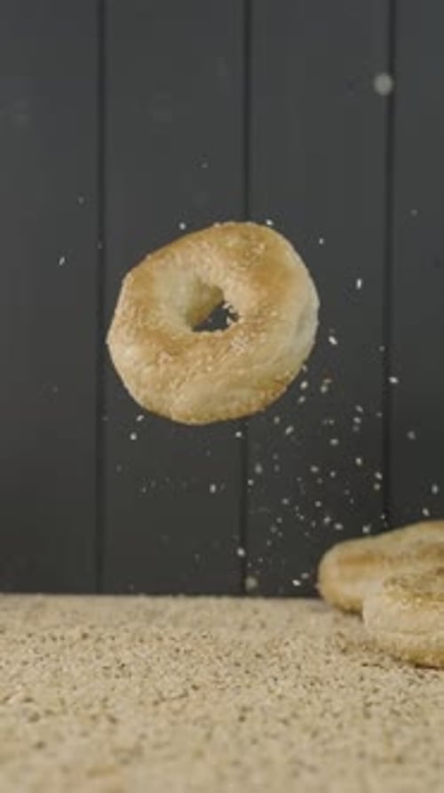 Bagel Falling in Slow Motion