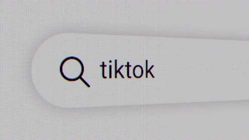 TikTok typing into address bar search screen
