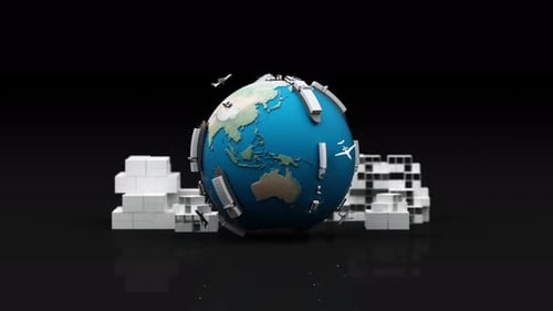 Stylized Globe Representing Global Trade and Logistics