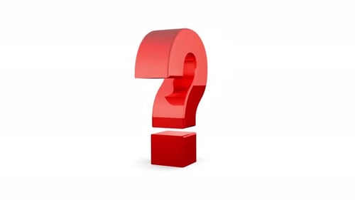 3D Red Question Exclamation Mark Loop Animation