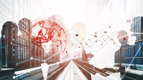 Business Team Collaboration on Global Digital Network with Futuristic Technology Background and Visu