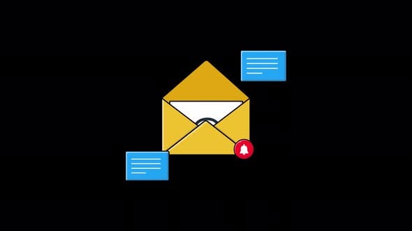 Animated Newsletter with Notification Sign. Mail Marketing Concept ...