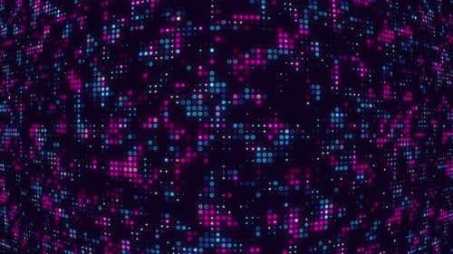 Abstract Futuristic Glowing Pixel Grid Loop Background