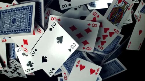 Poker Cards Filmed on a Highspeed Camera at 1000 Fps