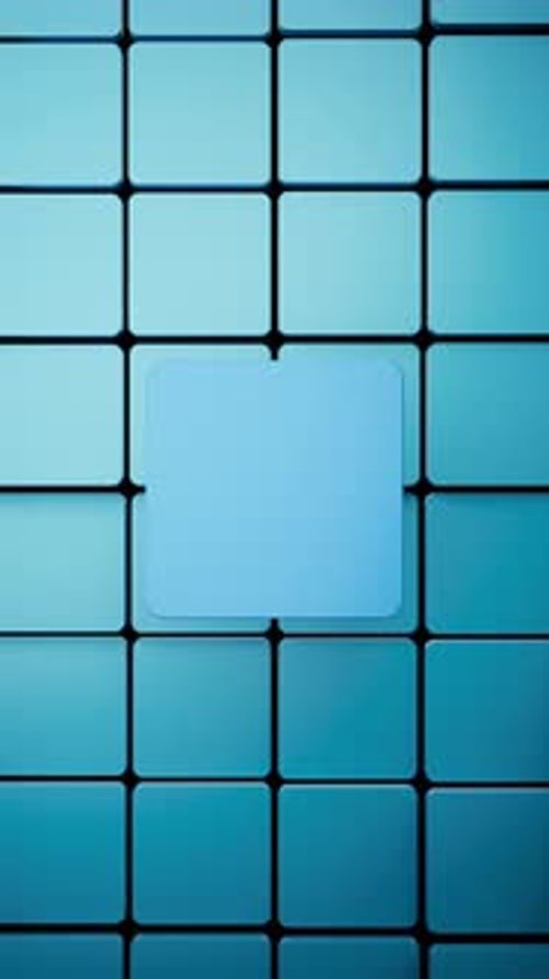Dynamic Blue Blocks Grid with Central Expanding Reveal