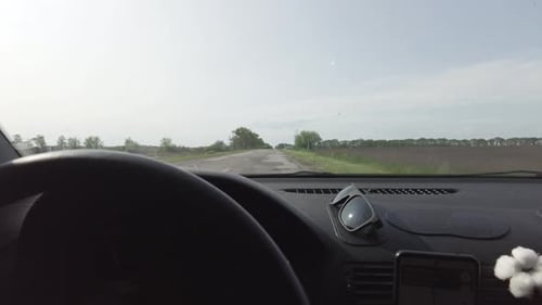 Driving inside the car POV on the Highway