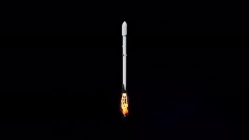 Space Rocket Launching from Earth into Outer Space