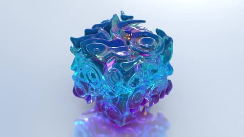 Iridescent Abstract Fluid Cube Loop Animation