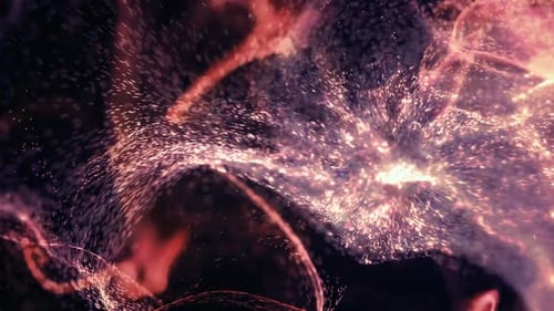 Decorative Shimmering Golden Pink Abstract Fireworks Particle Loop Background