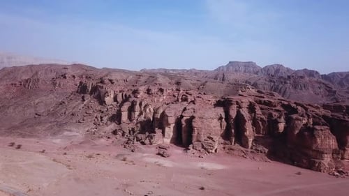 Solomons pillars in Timna park Israel, Aerial footage